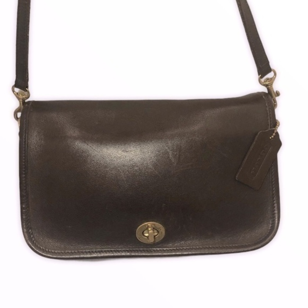 Coach brown vintage flap bag 9755 penny pocket